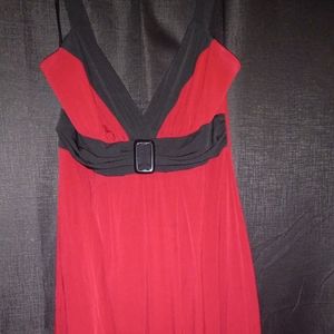 Dress red black with belt